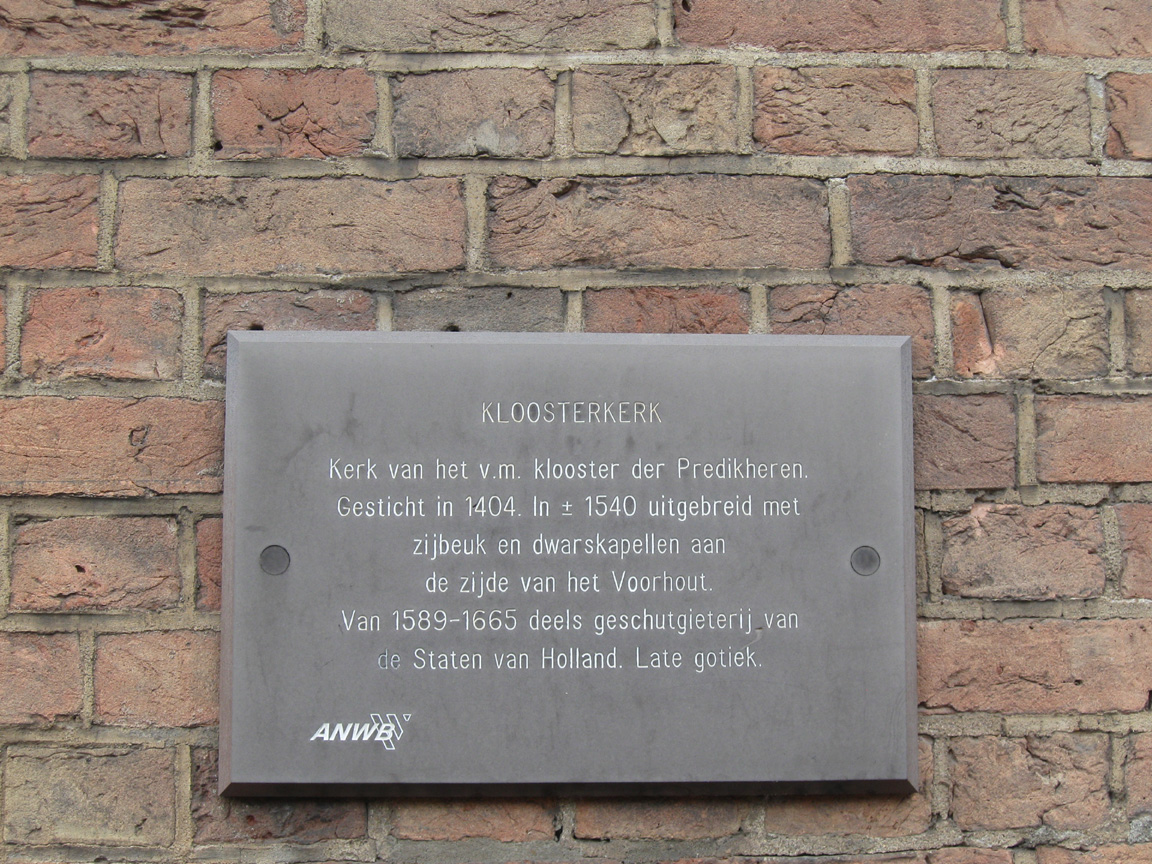 A sign on the Kloosterkerk 